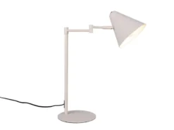 Retro LED Schreibtischleuchte mit Schwenkarm aus Metall Hellgrau, Höhe 50,5cm