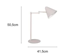 Retro LED Schreibtischleuchte mit Schwenkarm aus Metall Hellgrau, Höhe 50,5cm