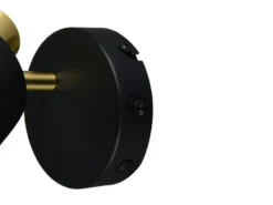 Retro LED Wandstrahler mit Schalter aus Metall Schwarz Gold, Höhe 17cm