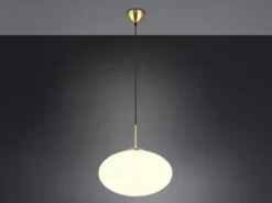 Retro Pendelleuchte FOMENTO Messing mit Glaskugel Lampenschirm, Ø 40cm