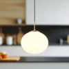 Retro Pendelleuchte FOMENTO Messing mit Glaskugel Lampenschirm, Ø 30cm