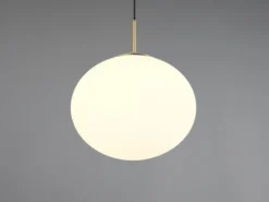 Retro Pendelleuchte FOMENTO Messing mit Glaskugel Lampenschirm, Ø 30cm