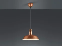 Retro Pendelleuchte WILL Lampenschirm Metall Kupfer Antik, Ø 36cm