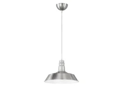 Retro Pendelleuchte WILL Lampenschirm Metall Silber, Ø 36cm