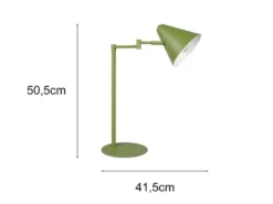 Retro Schreibtischlampe COSIMA mit Schwenkarm aus Metall Grün, Höhe 50,5cm