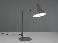 Retro Schreibtischlampe COSIMA mit Schwenkarm aus Metall Anthrazit, Höhe 50,5cm
