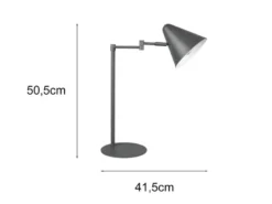 Retro Schreibtischlampe COSIMA mit Schwenkarm aus Metall Anthrazit, Höhe 50,5cm