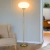 Retro Stehleuchte FOMENTO Messing mit Glaskugel, Höhe 150cm