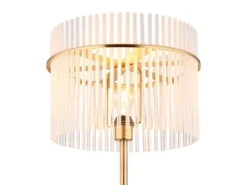 Retro Stehleuchte GORLEY mit transparenten Echtglas Stäben, Höhe 152cm