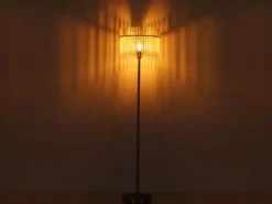 Retro Stehleuchte GORLEY mit transparenten Echtglas Stäben, Höhe 152cm