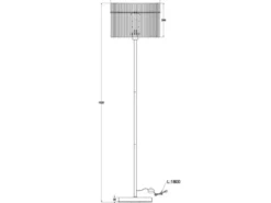 Retro Stehleuchte GORLEY mit transparenten Echtglas Stäben, Höhe 152cm