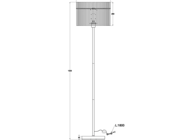 Retro Stehleuchte GORLEY mit transparenten Echtglas Stäben, Höhe 152cm