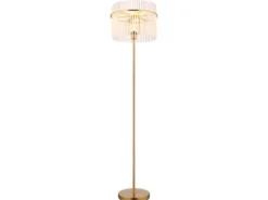 Retro Stehleuchte GORLEY mit transparenten Echtglas Stäben, Höhe 152cm