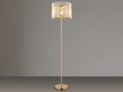 Retro Stehleuchte GORLEY mit transparenten Echtglas Stäben, Höhe 152cm