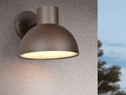 Retro Style Downlight Außenwandleuchte ELBE Rostbraun, Ø 20cm
