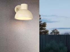 Retro Style Downlight Außenwandleuchte ELBE Beige, Ø 20cm