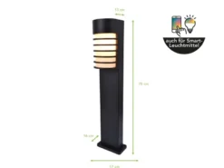 Retro Wegeleuchte FULTON ALU Schwarz, IP54, E27 -Smart fähig- Höhe 75cm