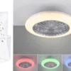 RGB LED Deckenleuchte mit Ventilator, Fernbedienung & Wandhalterung, Ø 50cm