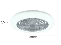 RGB LED Deckenleuchte mit Ventilator, Fernbedienung & Wandhalterung, Ø 50cm