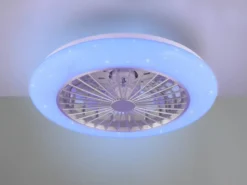 RGB LED Deckenleuchte mit Ventilator, Fernbedienung & Wandhalterung, Ø 50cm