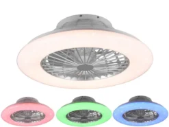RGB LED Deckenleuchte mit Ventilator, Fernbedienung & Wandhalterung, Ø 50cm