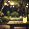RGB Outdoor Tischleuchte BARI 24cm mit Fernbedienung, per USB & Solar aufladbar