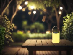 RGB Outdoor Tischleuchte BARI 24cm mit Fernbedienung, per USB & Solar aufladbar