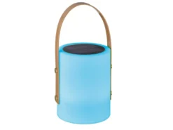 RGB Outdoor Tischleuchte BARI per USB & Solar aufladbar, Höhe 34cm