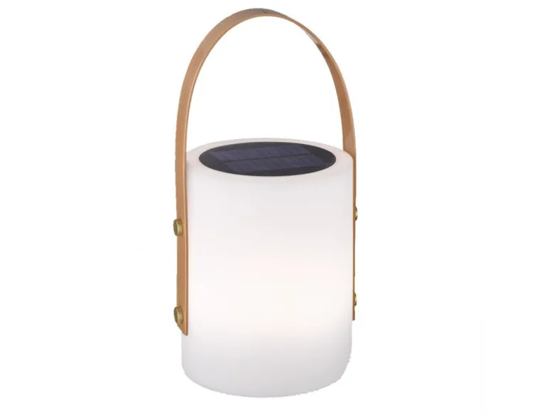 RGB Outdoor Tischleuchte BARI per USB & Solar aufladbar, Höhe 34cm