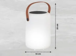 RGB Outdoor Tischleuchte ORNO 20cm mit Fernbedienung, per USB & Solar aufladbar