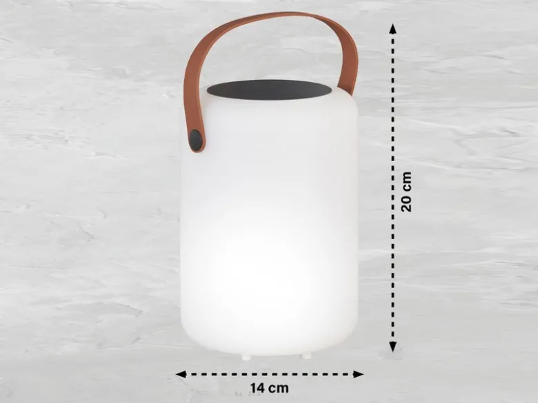 RGB Outdoor Tischleuchte ORNO 20cm mit Fernbedienung, per USB & Solar aufladbar