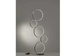 Ringleuchte LED Stehlampe RONDO mit Fußschalter aus Metall schwarz matt, 115cm