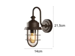Robuste Außenwandleuchte CERIGNOLA aus Stahl Rostoptik Höhe 21,5cm