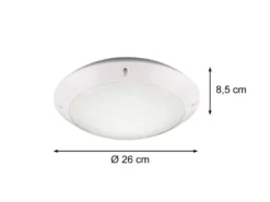 Runde Außendeckenleuchte Wandlampe CAMARO in Weiß matt - 26 cm