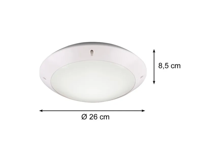 Runde Außendeckenleuchte Wandlampe CAMARO in Weiß matt - 26 cm