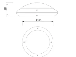 Runde Außendeckenleuchte Wandlampe CAMARO in Anthrazit - 26 cm