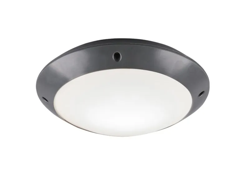 Runde Außendeckenleuchte Wandlampe CAMARO in Anthrazit - 26 cm