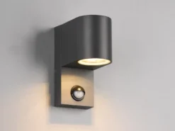 Runde Außenwandleuchte ROYA Downlight mit Bewegungsmelder, Anthrazit, Höhe 15cm