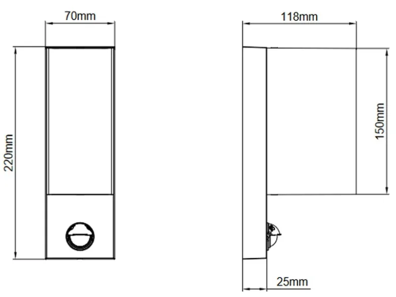 Runde Außenwandleuchte ROYA Up & Down mit Bewegungsmelder, Anthrazit, Höhe 22cm