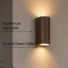 Runde Außenwandleuchte Up and Down Rostoptik mit GU10 LED, Höhe 15cm