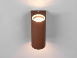Runde Außenwandleuchte Up and Down Rostoptik mit GU10 LED, Höhe 15cm
