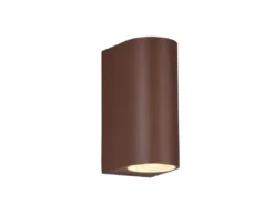 Runde Außenwandleuchte Up and Down Rostoptik mit GU10 LED, Höhe 15cm