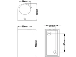 Runde Außenwandleuchte Up and Down Weiß mit GU10 LED, Höhe 15cm