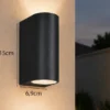 Runde Außenwandleuchte Up and Down Anthrazit mit GU10 LED, Höhe 15cm