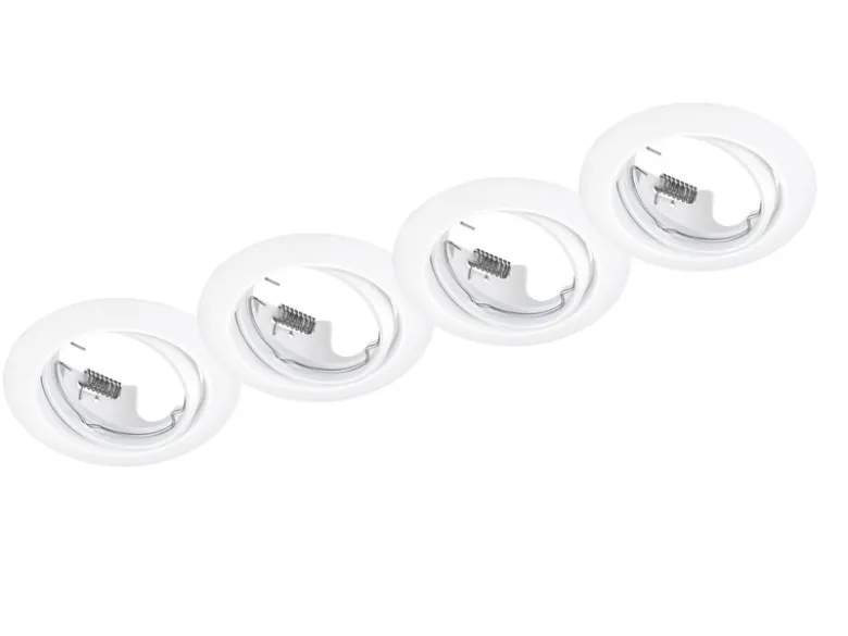 Runde Einbaustrahler Decke im 4er Set schwenkbar Weiß matt GU10