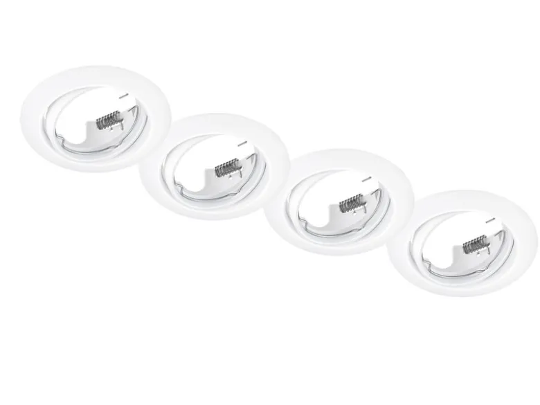 Runde Einbaustrahler Decke im 4er Set schwenkbar Weiß matt GU10