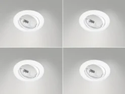 Runde Einbaustrahler Decke im 4er Set schwenkbar Weiß matt GU10