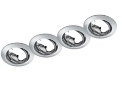 Runde Einbaustrahler Decke im 4er Set schwenkbar Silber Chrom GU10