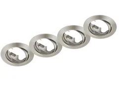 Runde Einbaustrahler Decke im 4er Set schwenkbar Silber matt GU10