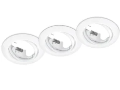 Runde Einbaustrahler Decke JURA 3er Set Ø 8,3cm schwenkbar Weiß matt GU10